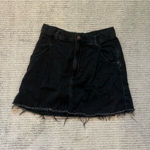 Free People Black Denim Skirt